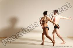 Swimsuit Woman - Man White Athletic Dancing Dynamic poses Academic